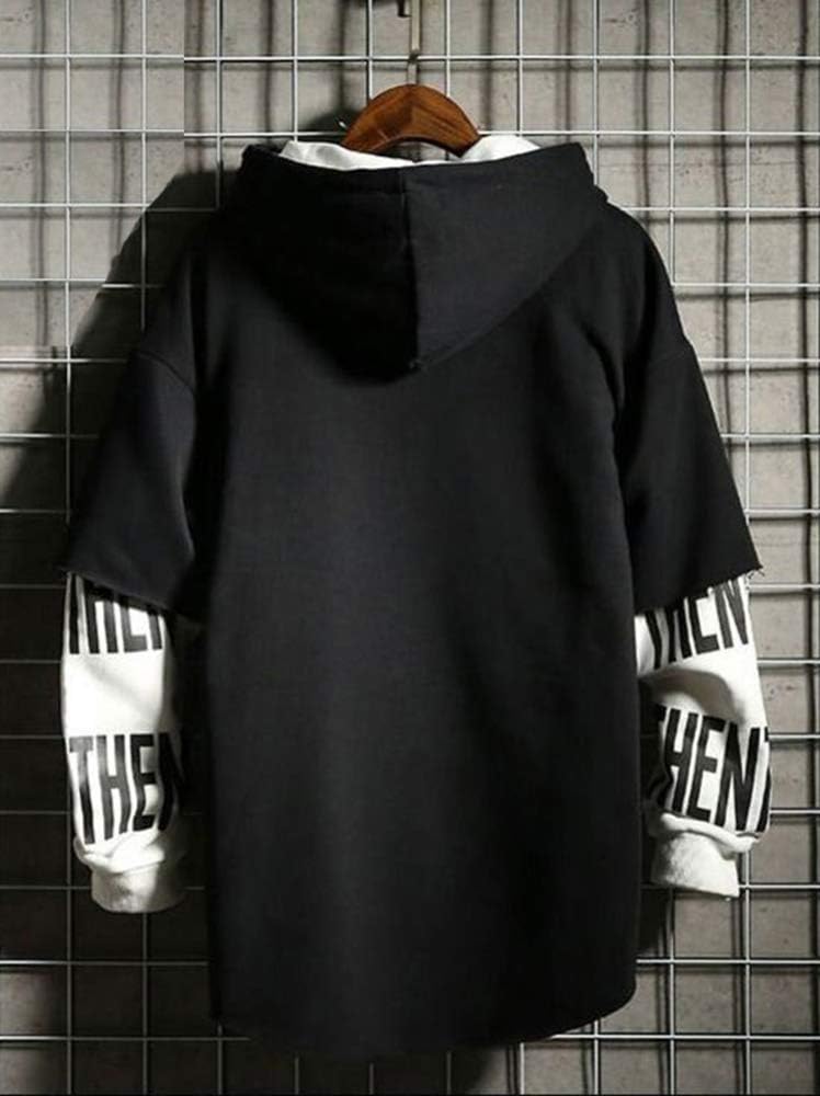 Detalle 2 de Hello MrLin Men’s Techwear Hip Hop Hoodie Japanese Streetwear Patchwork Jumper