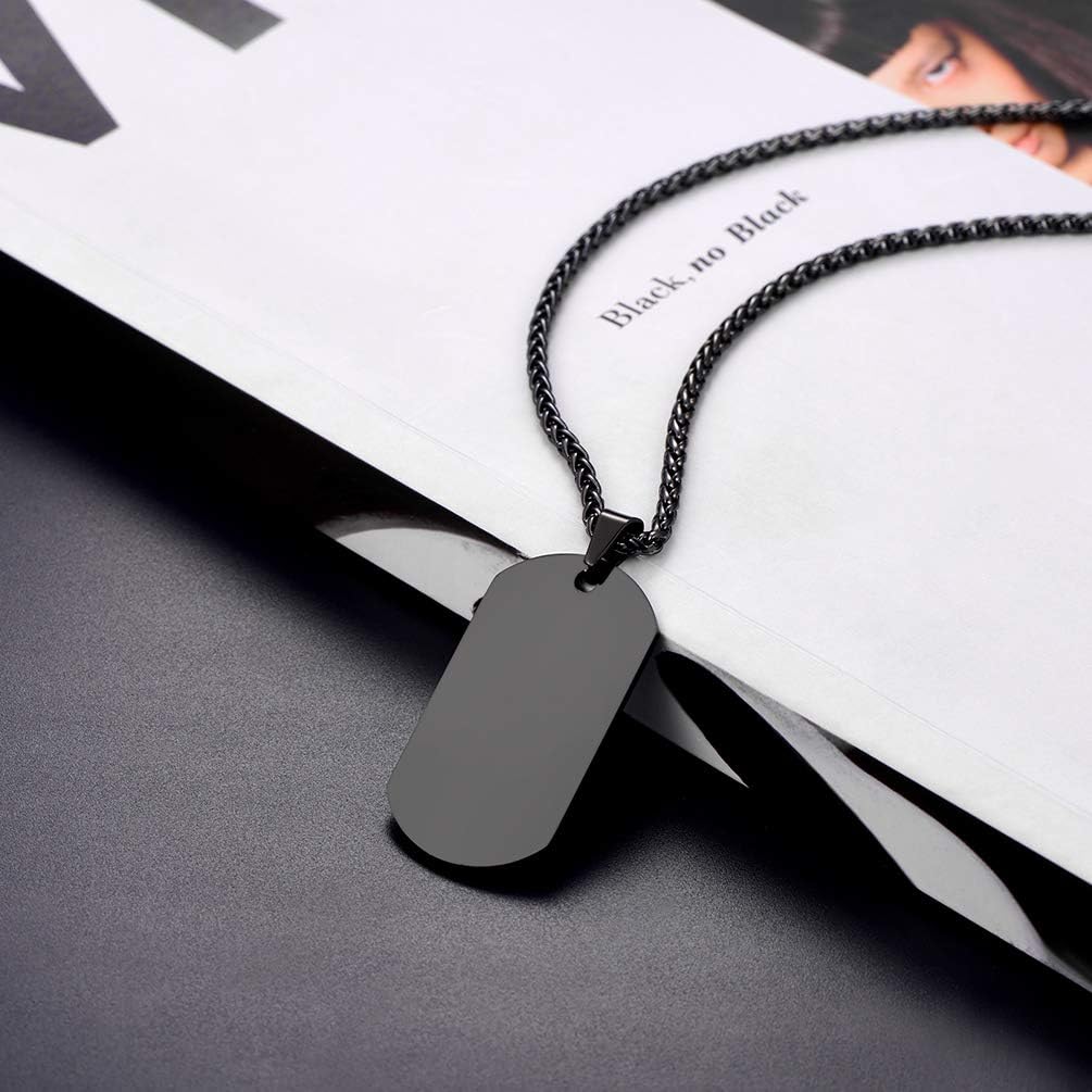 Thumbnail 1 de PROSTEEL Collier dog tag personnalisable photo/texte en acier inoxydable plaqué or
