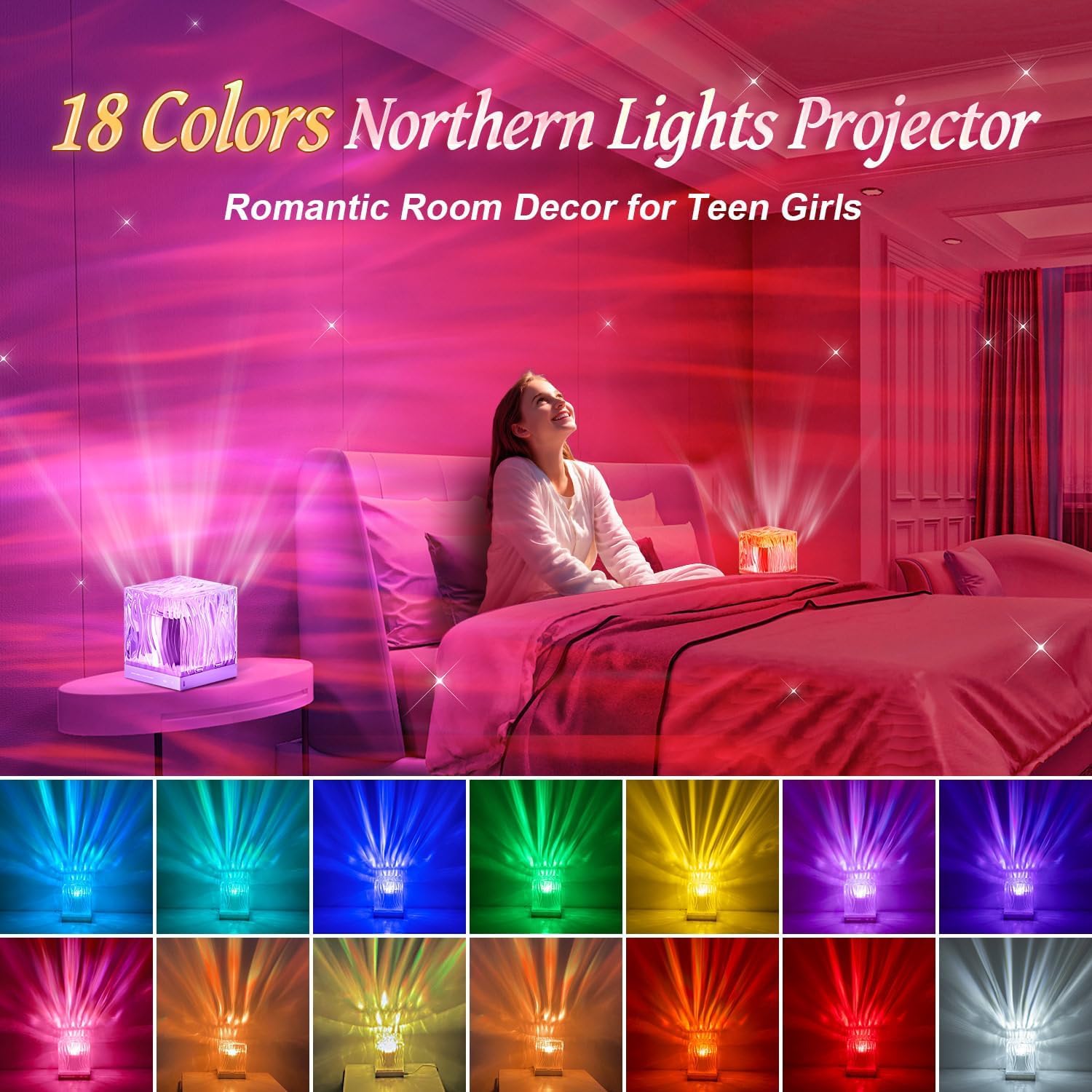 Thumbnail 1 de Galaxy Projector Northern Lights 18‑colour