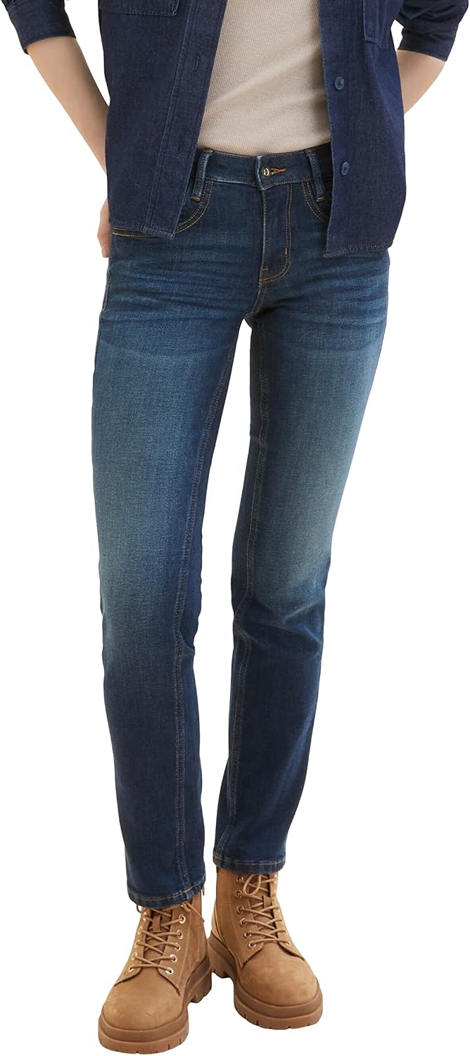Thumbnail 6 de TOM TAILOR Damen 1008119 Alexa Straight Jeans – Dark Stone Wash, 32W/30L EU