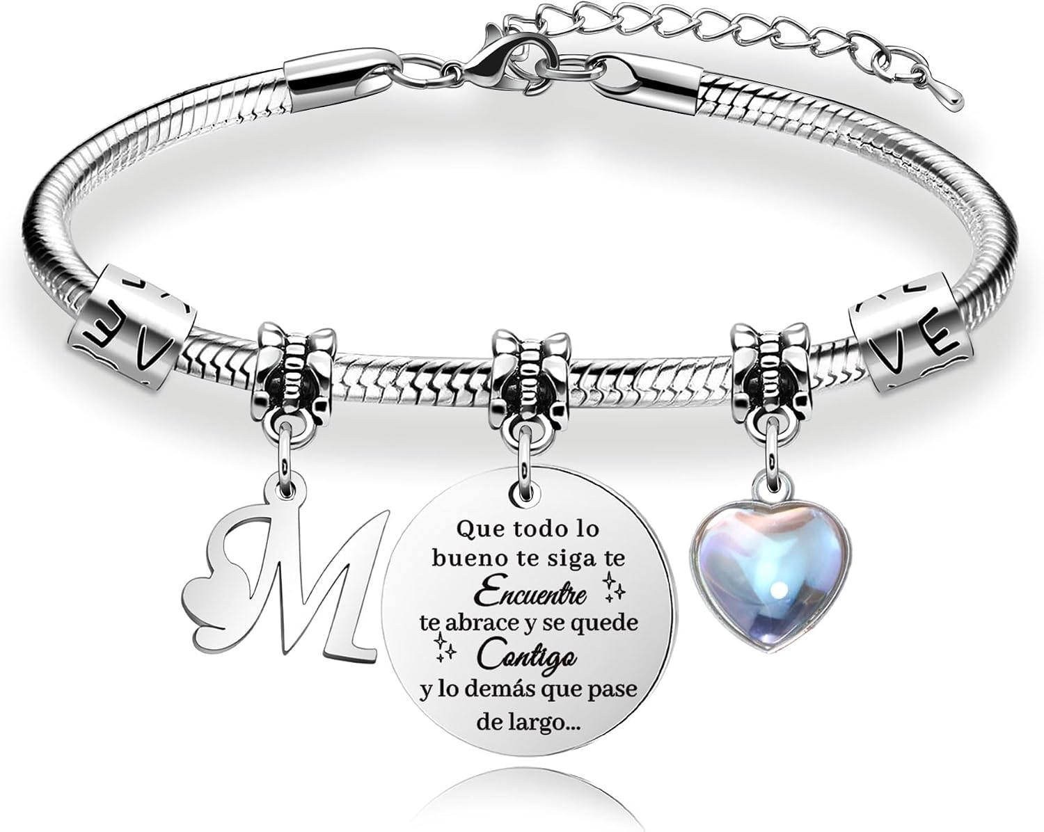 Detalle de Awyuan pulsera de iniciales personalizada