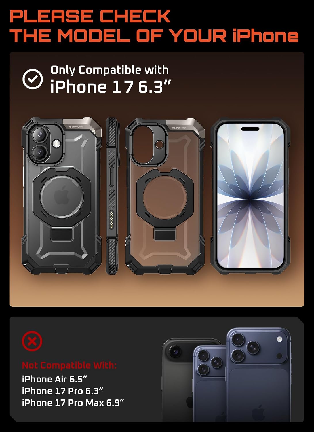 Thumbnail 1 de SUPCASE Unicorn Beetle Grip iPhone 17 Case with MagSafe, Stand & Camera Control
