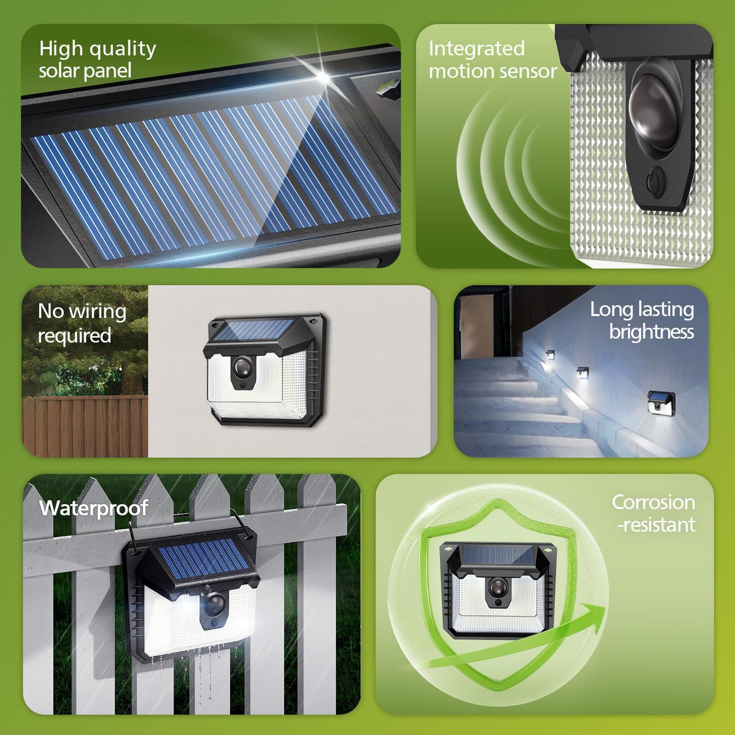 Detalle 2 de Philips Outdoor Solar Lights with Motion Sensor (2 Pack) – 120 LED, 300 Lumen, 3 Lighting Modes