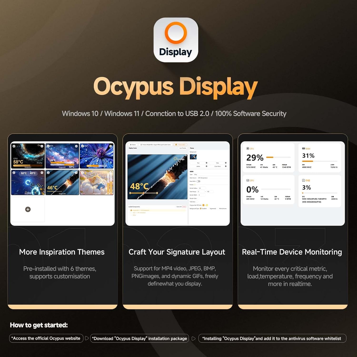 Thumbnail 5 de Sigma PRO L24 BK AIO-Wasserkühler mit 3,5-Zoll IPS-Bildschirm (240 mm, 640×480) und Floating ARGB