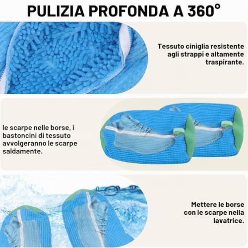 Detalle de YTUGIL Blu – Sacca lavaggio scarpe in lavatrice, 2 pezzi