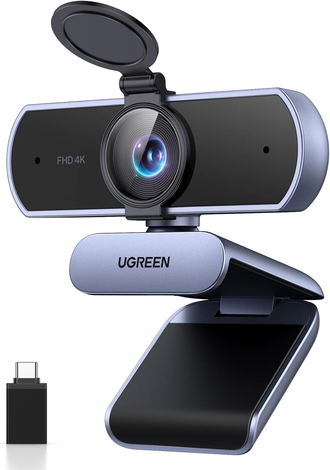 Detalle de UGREEN Webcam 4K 30FPS con auto-focus PDAF, doppio microfono e plug & play USB