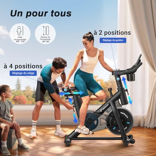 Thumbnail 5 de MERACH Vélo d'Appartement pour la Maison: entraînement cardio silencieux et connecté