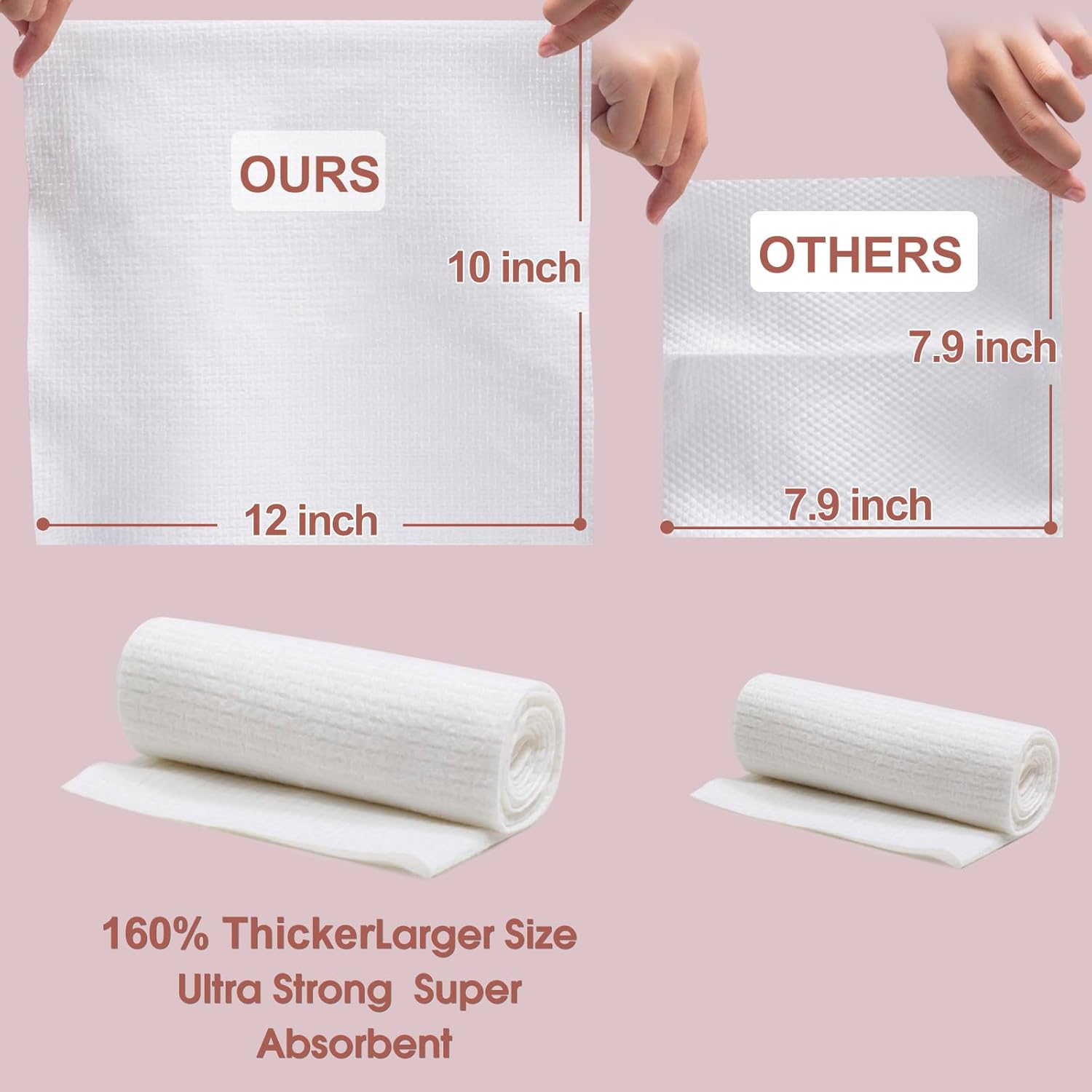 Detalle 2 de 2er Pack Einweg-Gesichtstücher XL – 10 x 12 Zoll, 30% dicker, biologisch abbaubar