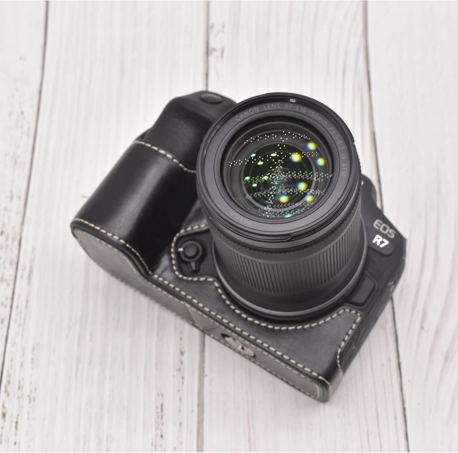 Thumbnail 2 de Rieibi EOS R7 Case: Quality PU Leather Half Case for Canon EOS R7