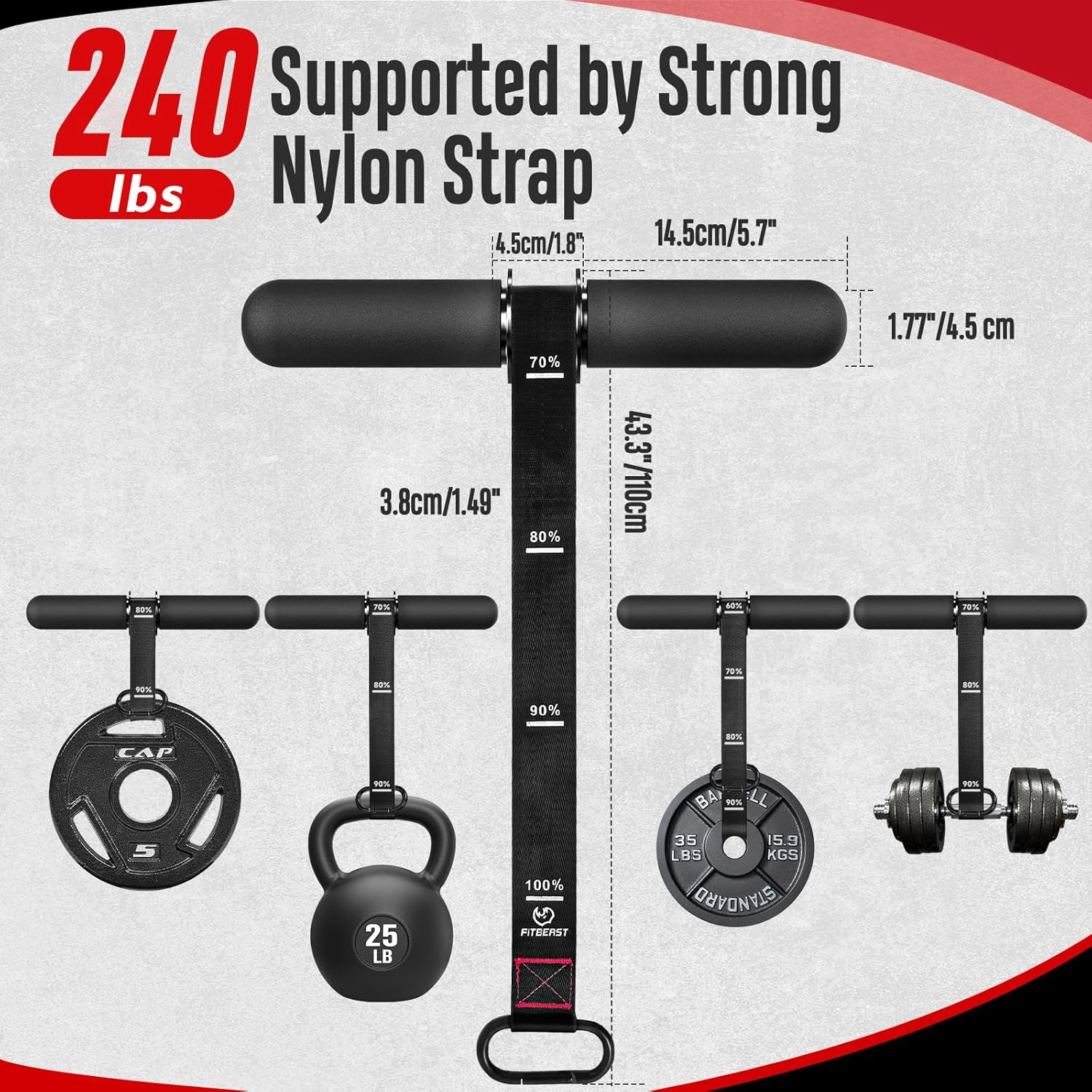 Thumbnail 2 de FitBeast Forearm Strengthener Wrist Roller — Adjustable Grip Trainer