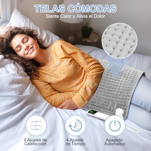 Detalle de Manta Eléctrica Lumbar 75W UOHHBOE: Almohadilla con 9 niveles y 4 temporizadores