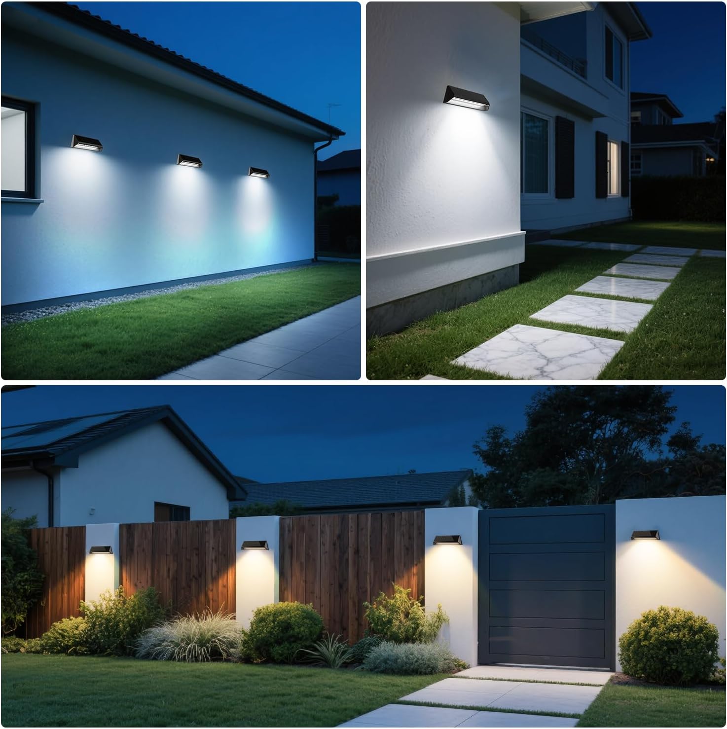 Thumbnail 6 de Electight Solar Fence Lights Outdoor Garden (Long 9'') — 4 Pack, 24 LEDs, IP65 Waterproof