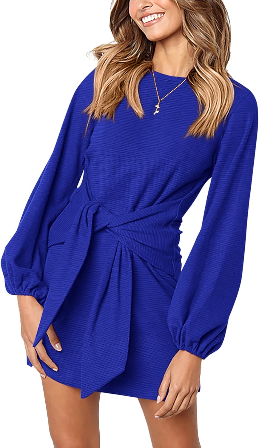 Thumbnail 6 de PRETTYGARDEN Lantern Sleeve Short Dress