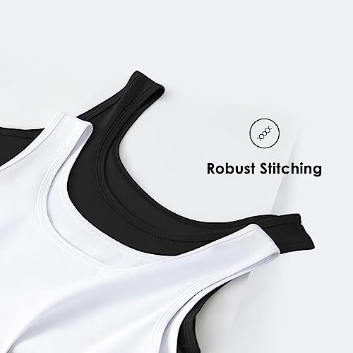 Detalle de YouShow Blanco Camiseta de Tirantes Hombre 100% Algodón – Pack 3 (Talla L)