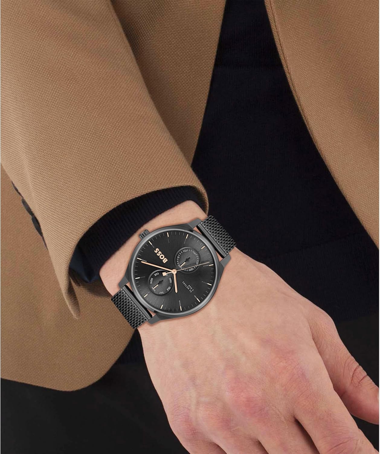 Thumbnail 3 de BOSS Orologio analogico multifunzione al quarzo da uomo della Collezione TYLER con cinturino in acciaio inox