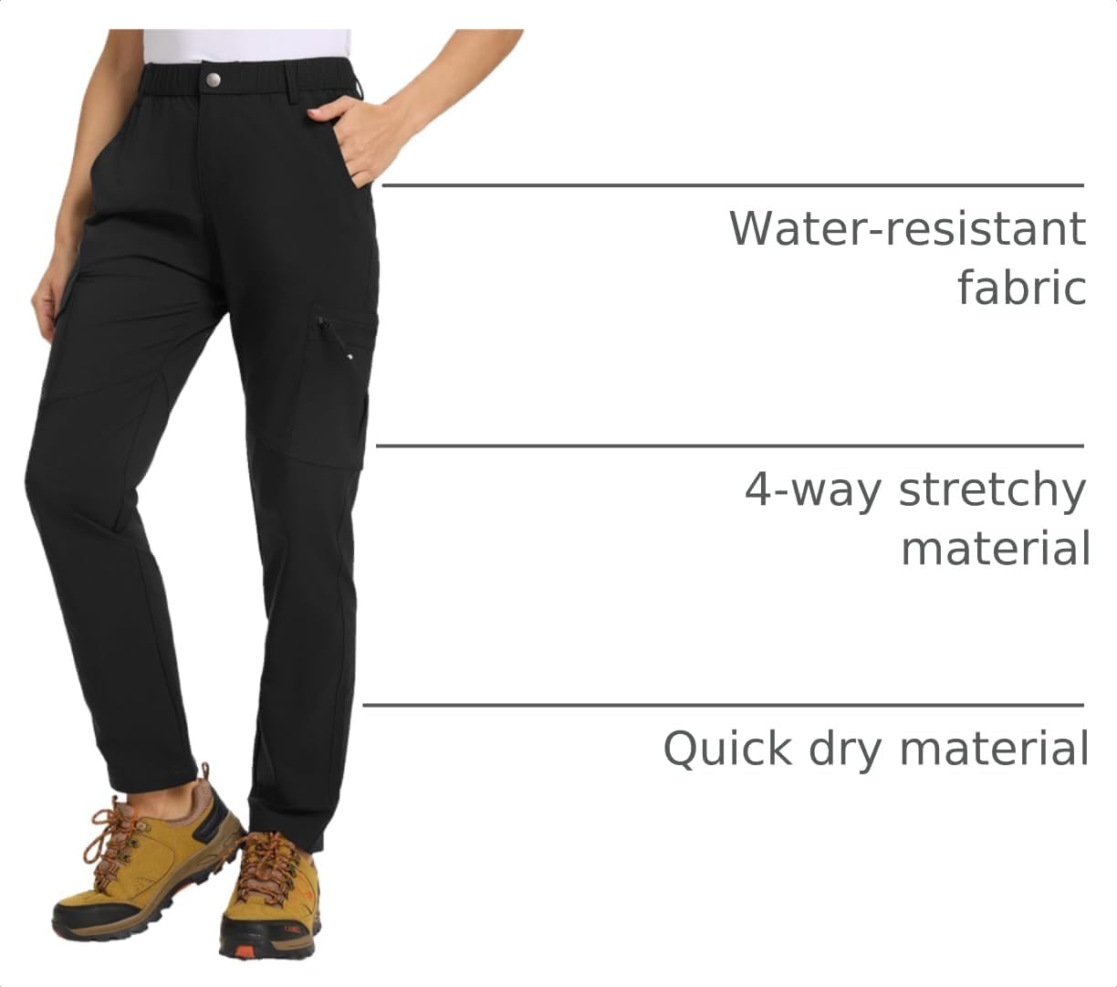 Detalle 2 de TBMPOY Women's Hiking Cargo Pants: Lightweight, Water-Resistant, Quick-Dry with 6 Pockets