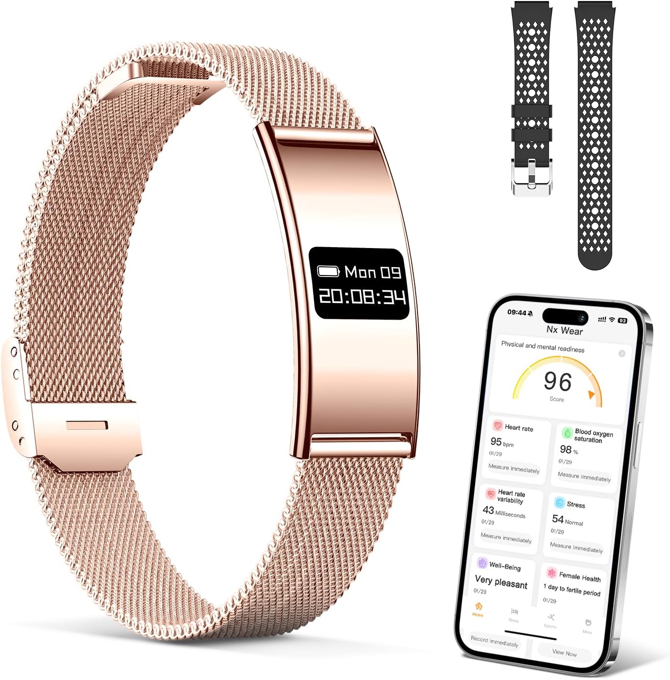 Detalle de Smartwatch Fitness Tracker Impermeabile con cardiofrequenzimetro, SpO2 e monitoraggio del sonno (compatibile Android e iOS)