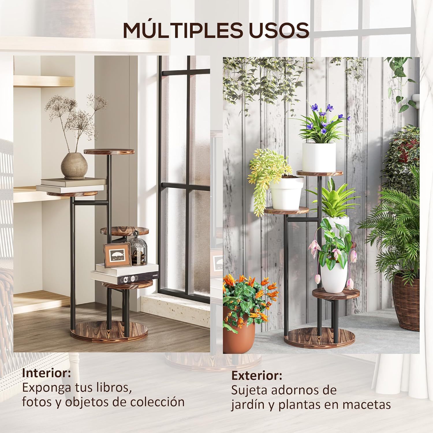 Thumbnail 5 de Outsunny Estantería para Plantas 5 Niveles Madera y Acero 🌱