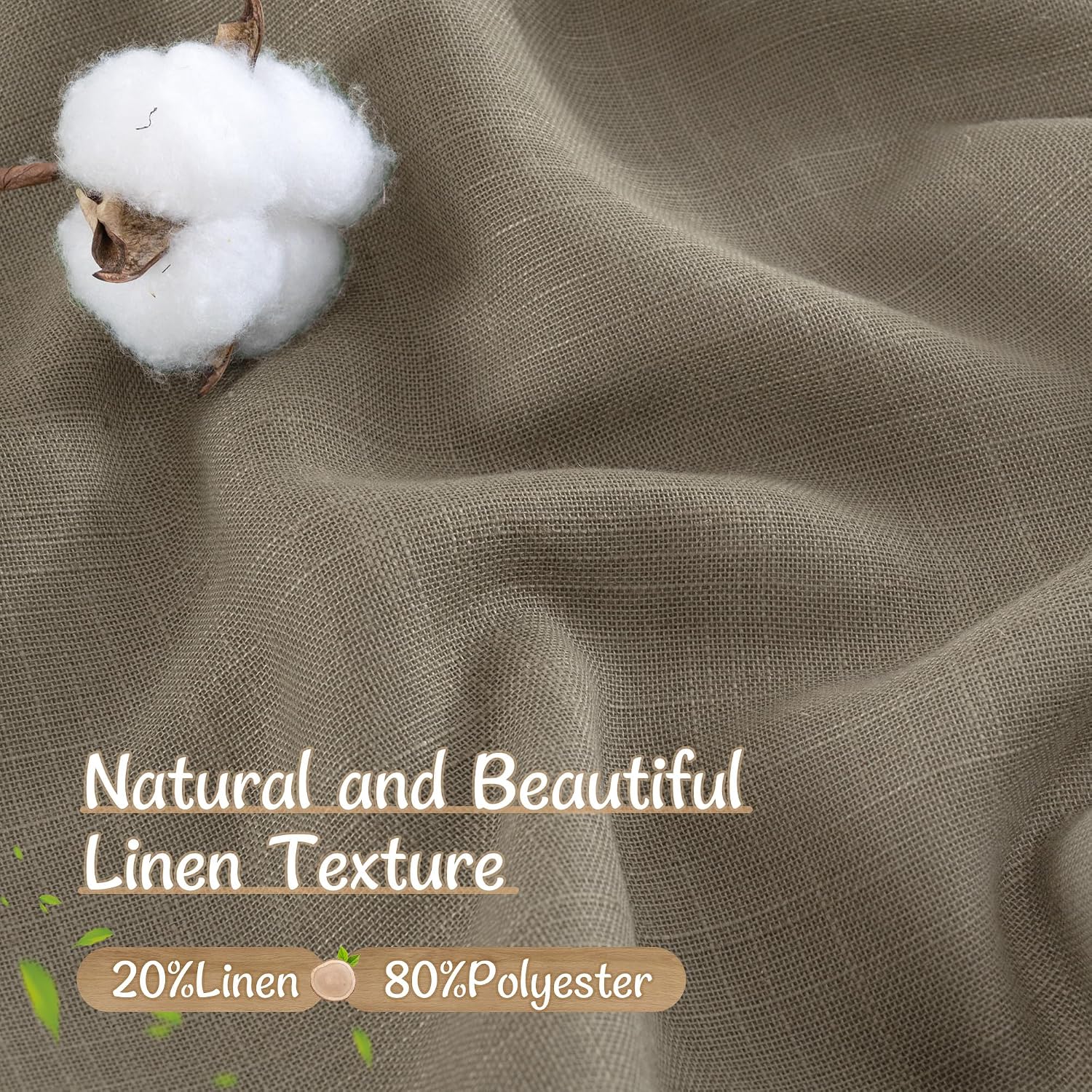 Detalle 2 de LAMIT Semi Sheer Curtains 34 x 40 Inch