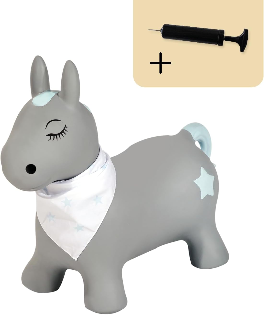 Thumbnail 6 de Kindsgut Animal Sauteur pour Enfants – Cheval gonflable avec pompe incluse, couleurs discrètes et finitions soignées