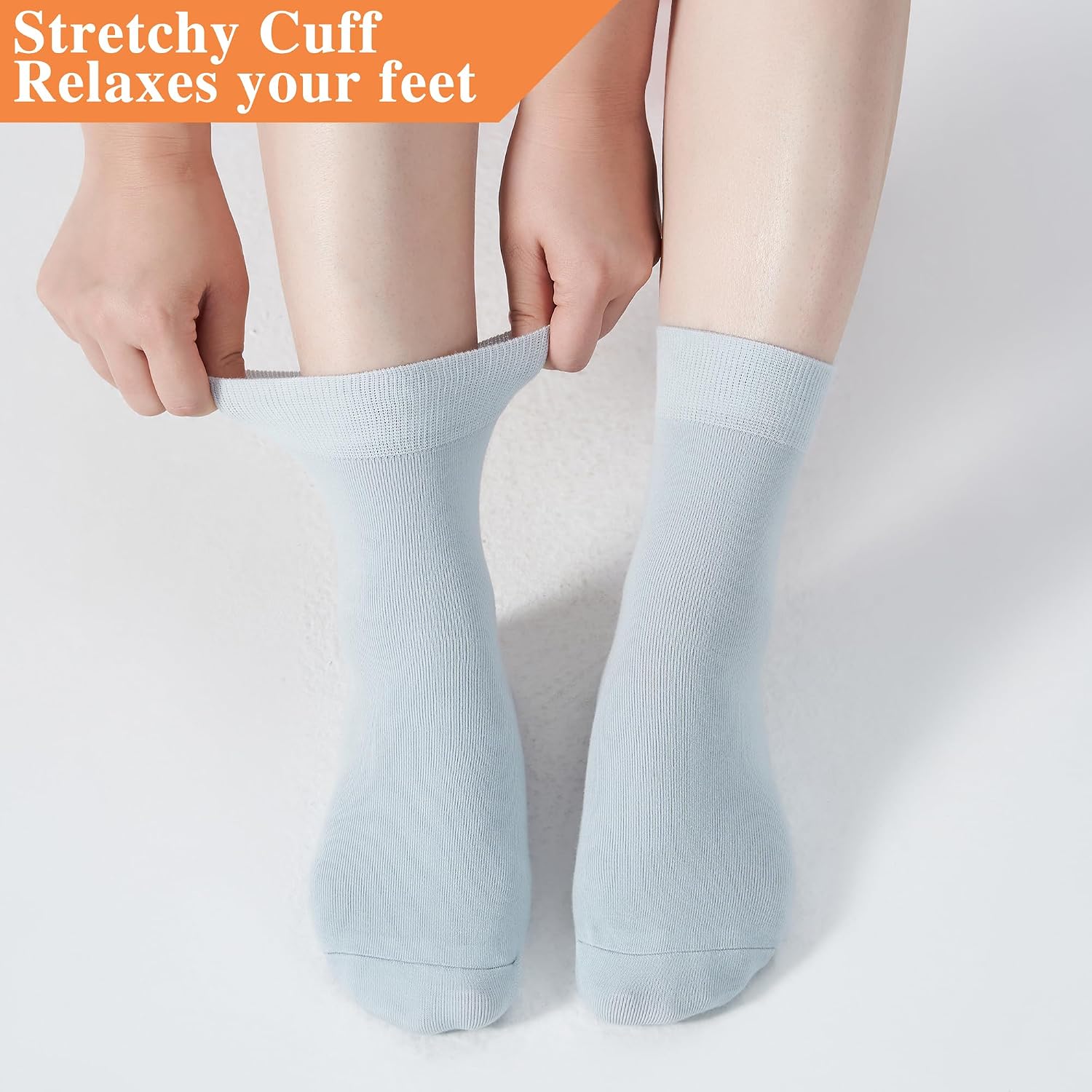Detalle de ATBITER Ankle Socks, Thin Cotton Crew Socks for Flats and Sneakers, 6 Pairs