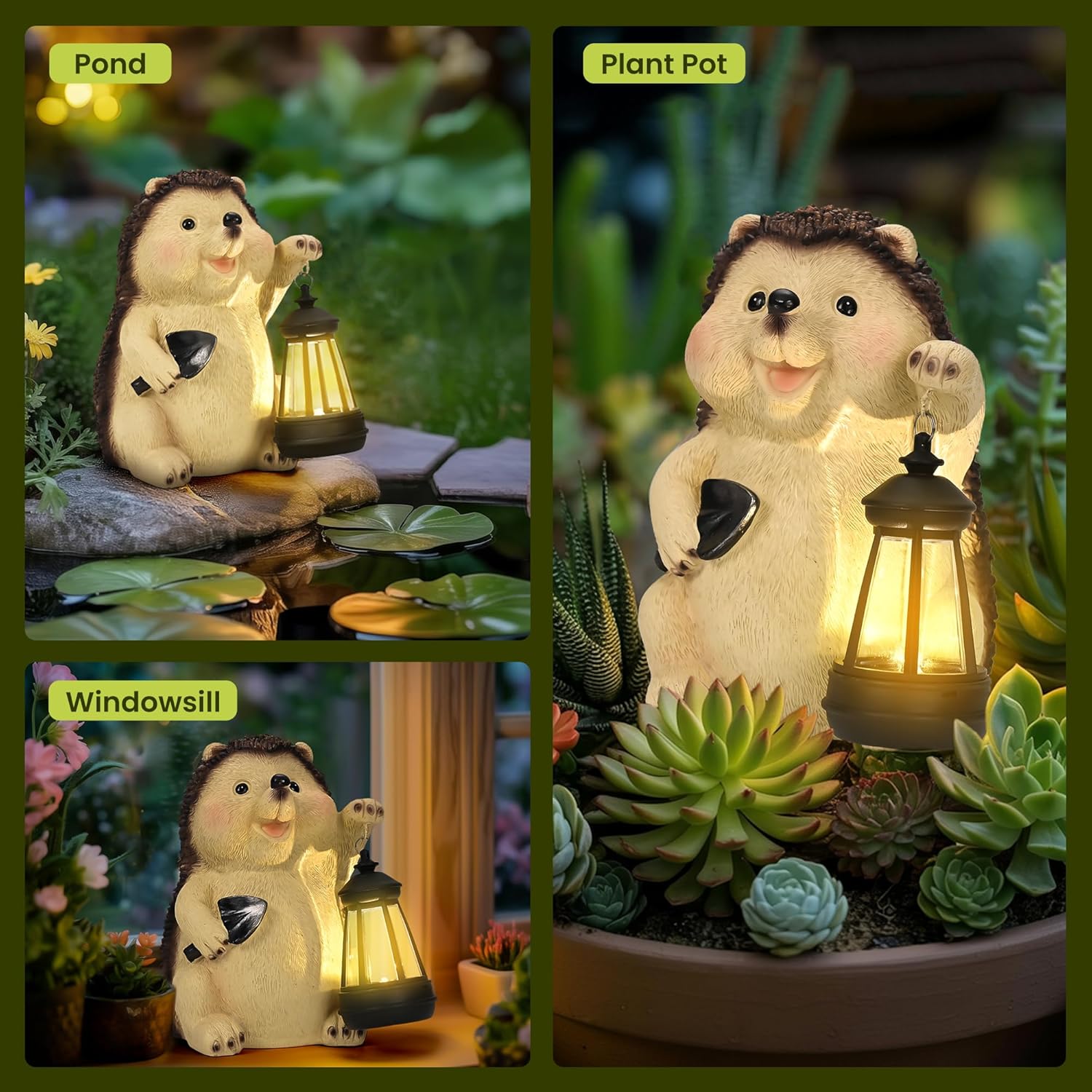 Thumbnail 5 de GIGALUMI Hedgehog Garden Ornament for Outdoors 🪻