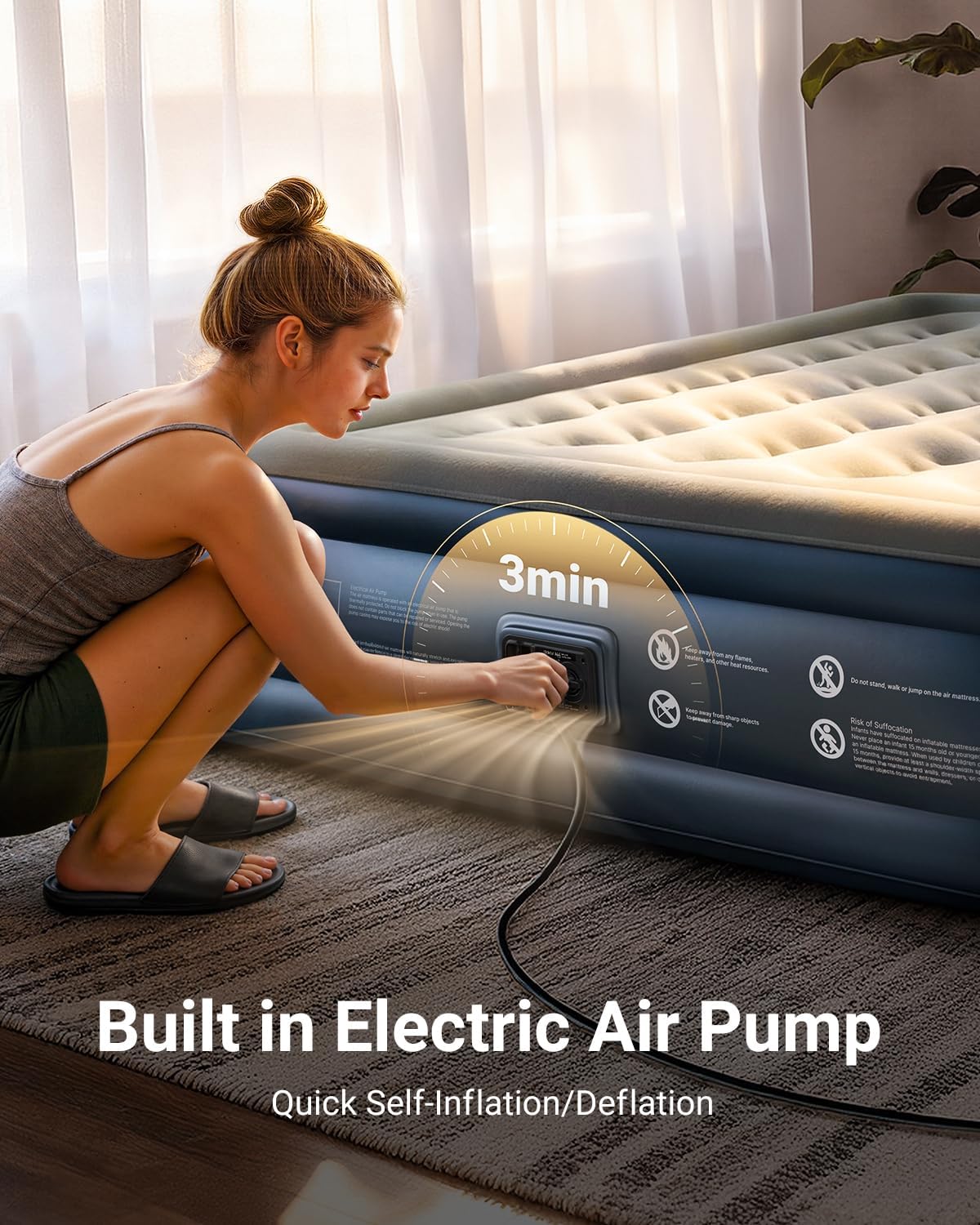 Thumbnail 4 de iDOO Queen Air Mattress 18"
