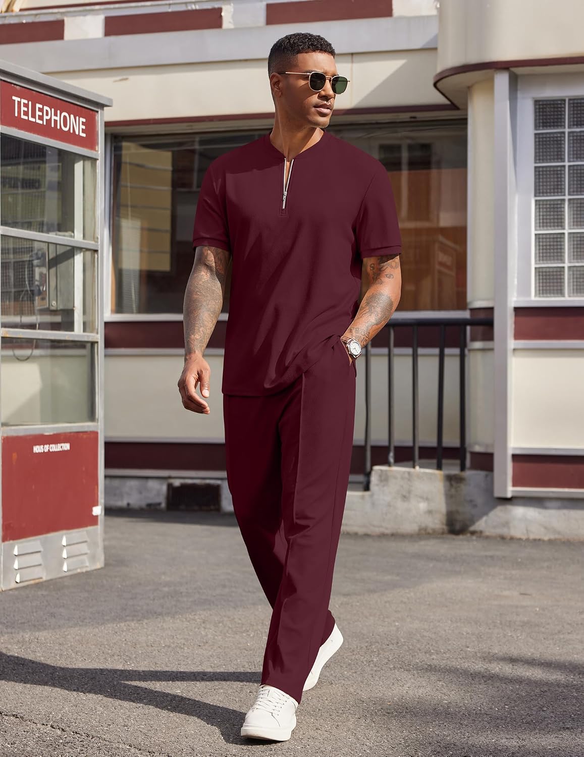 Detalle 2 de COOFANDY Men's Two-Piece Outfit
