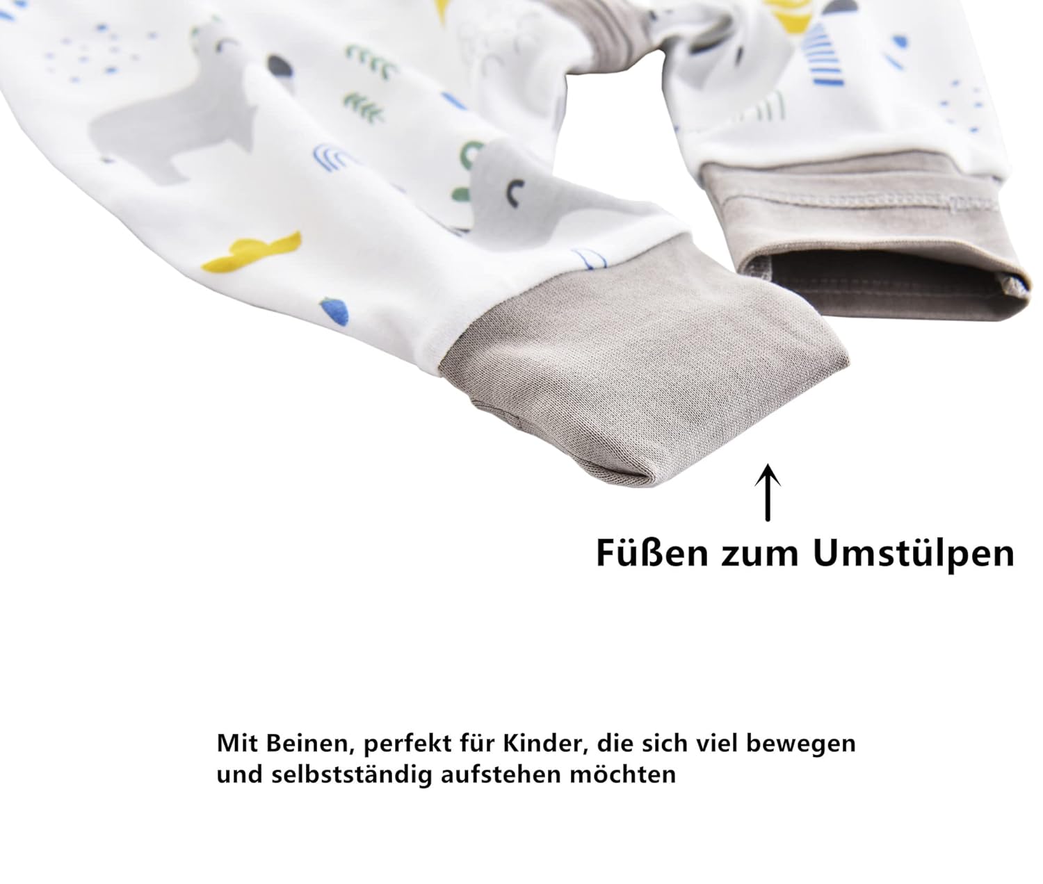 Thumbnail 5 de Chilsuessy Baby Sommerschlafsack mit Füßen 0,5 Tog (100% Baumwolle) – Nashorn, Größen 70–100 cm