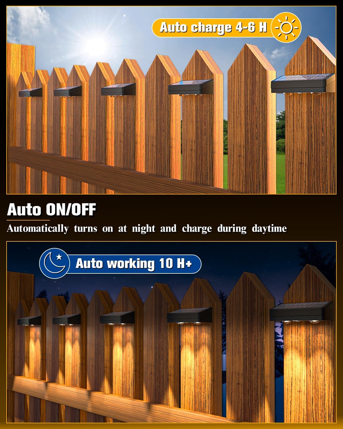 Detalle de JOFIOS WL15 Solar Fence Lights, 12-Pack, 50 Lumens, 12 RGB Modes