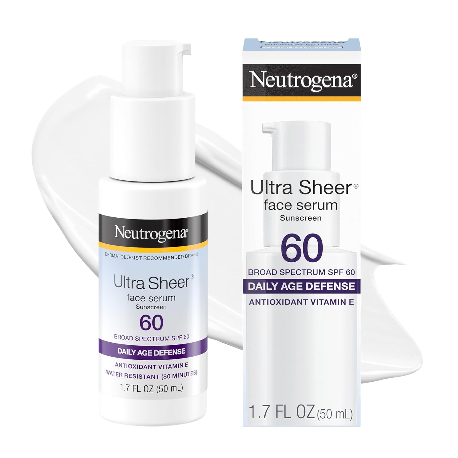 Detalle de Neutrogena Ultra Sheer Face Sunscreen SPF 60 ⚡