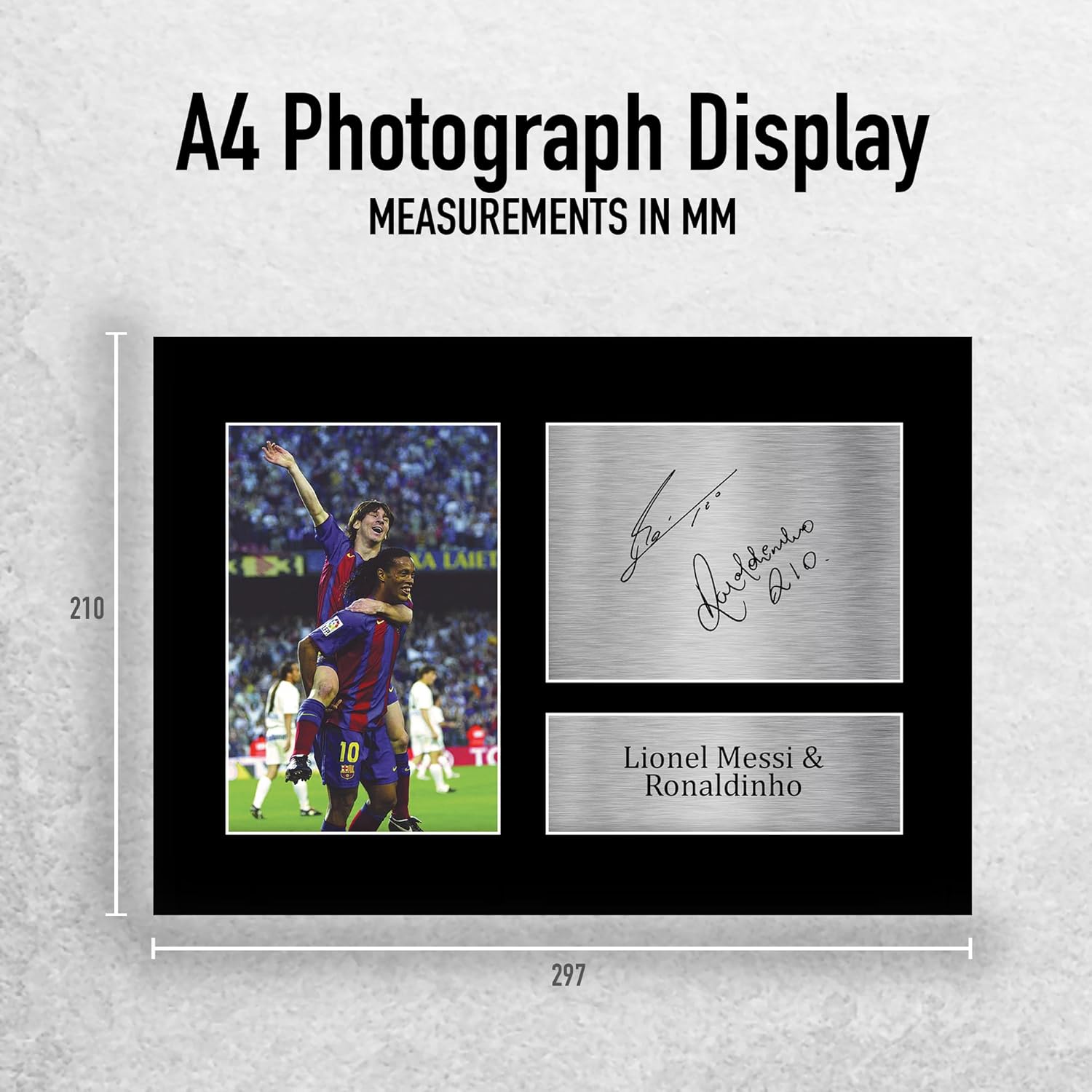 Thumbnail 1 de HWC Trading A4 Lionel Messi & Ronaldinho Barcelona printed signed autograph picture (A4)