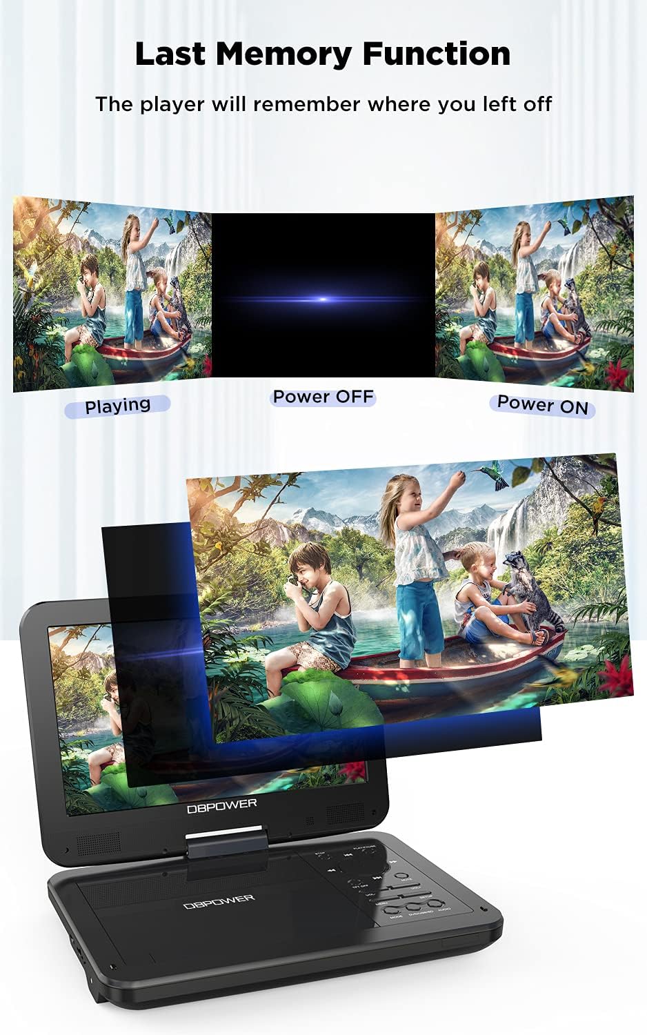 Thumbnail 4 de DBPOWER 12.5" Portable DVD Player 10.5" 📀