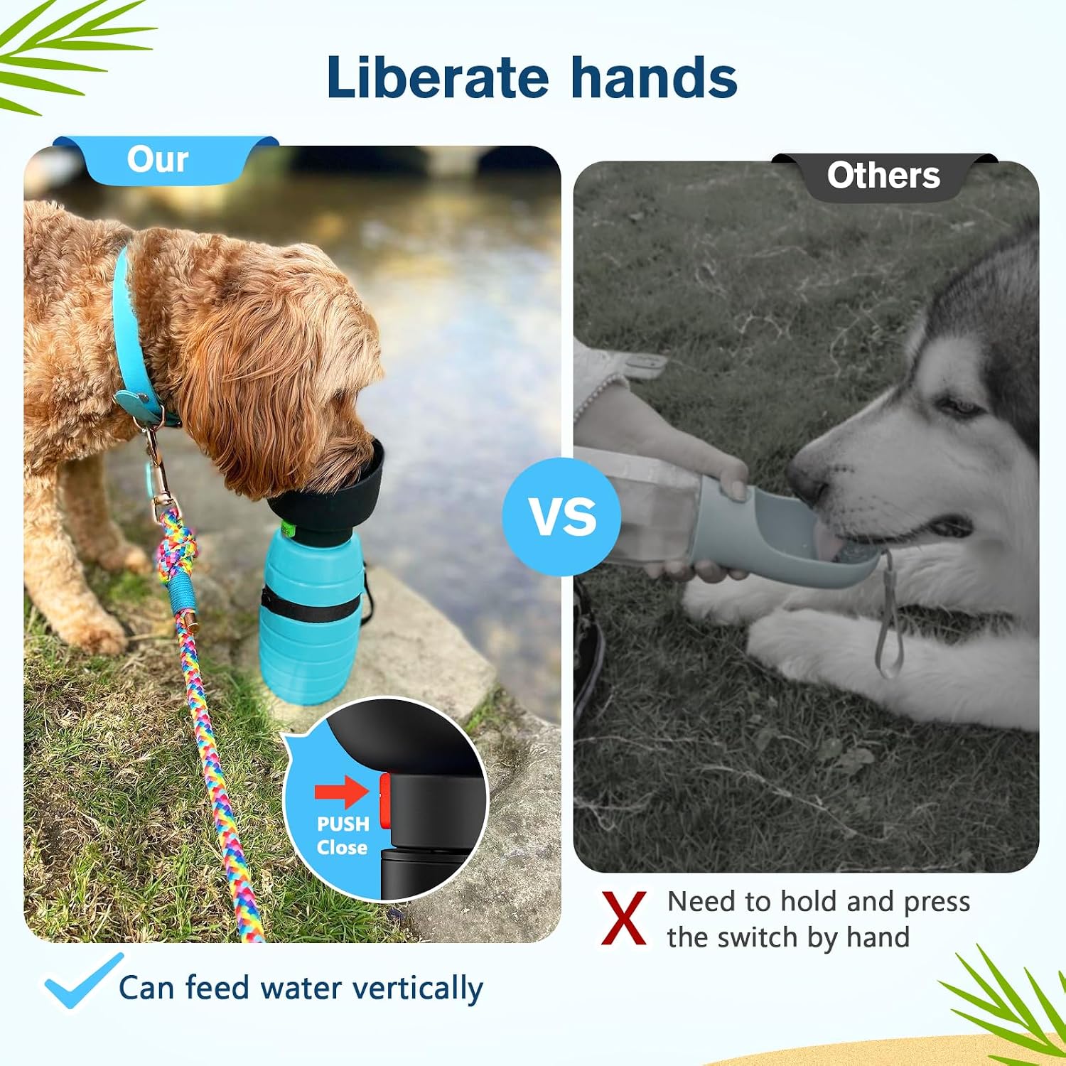 Detalle 2 de pecute Hunde Trinkflasche 500 ml