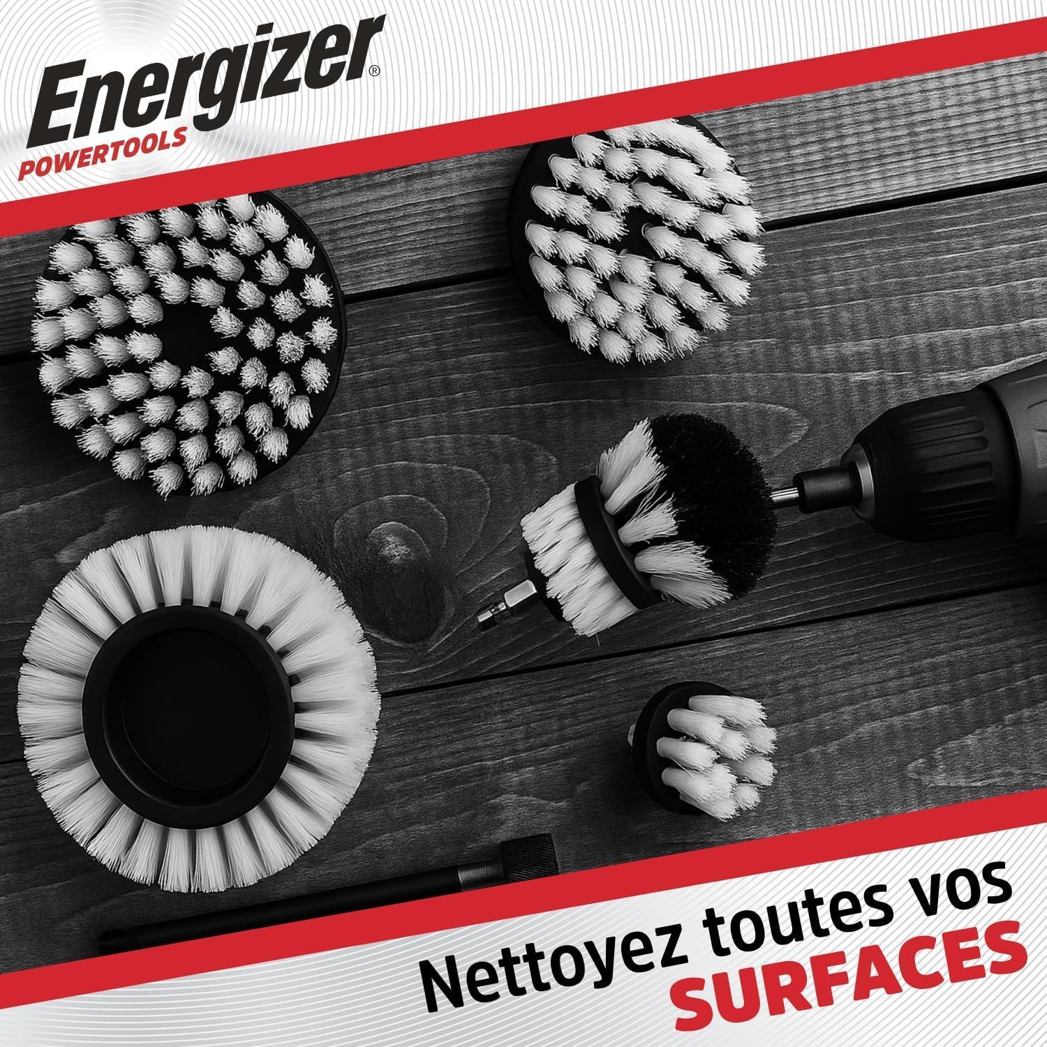Detalle 2 de Energizer Set Brosse Nettoyage Perceuse 6PCS – Extension magnétique incluse
