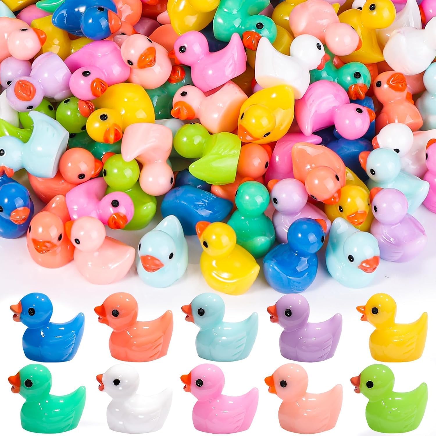 JOLCEEY 200pcs Mini Ducks resin figurines for crafts 🐥