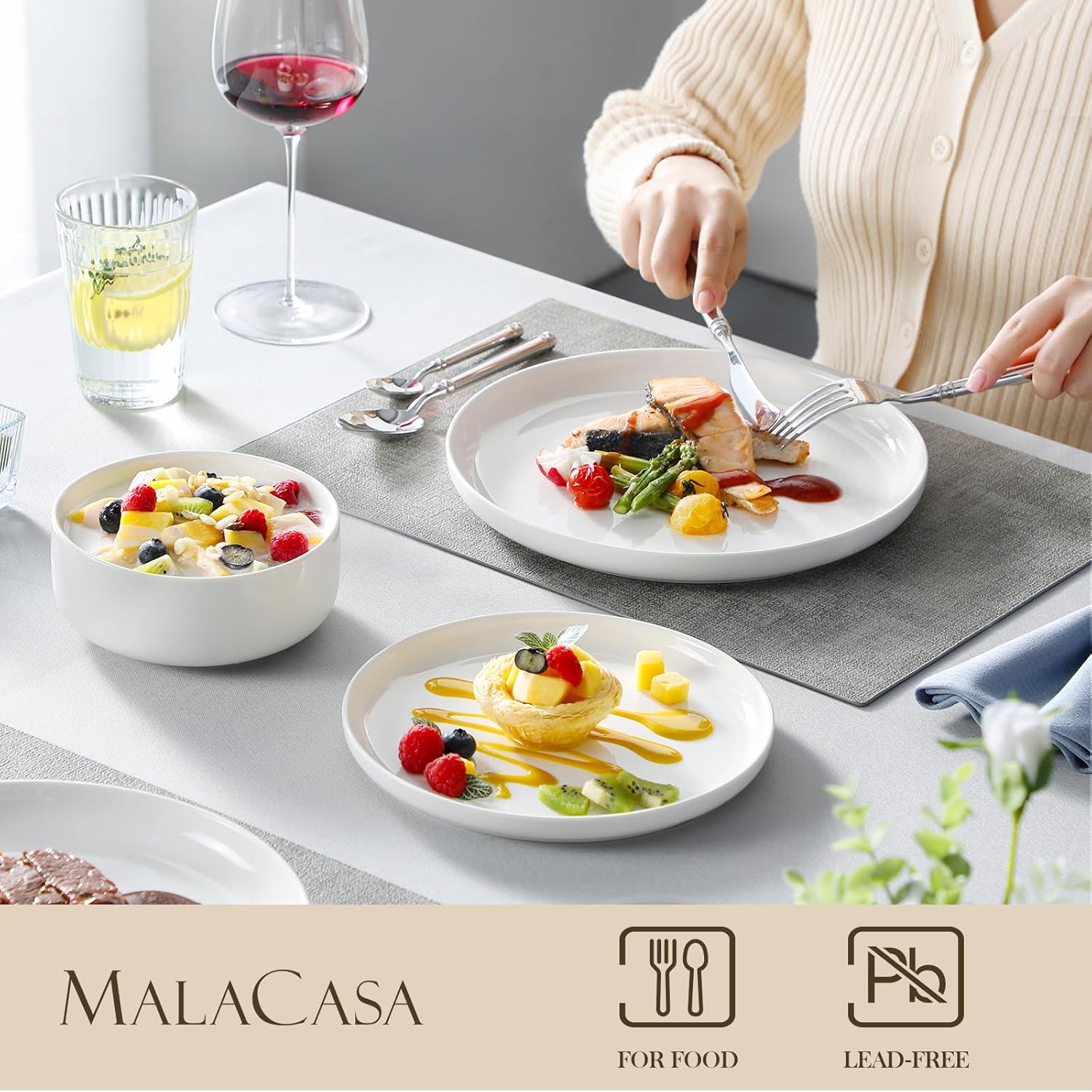 Detalle de MALACASA LUNA Geschirrset 18‑tlg für 6 Personen