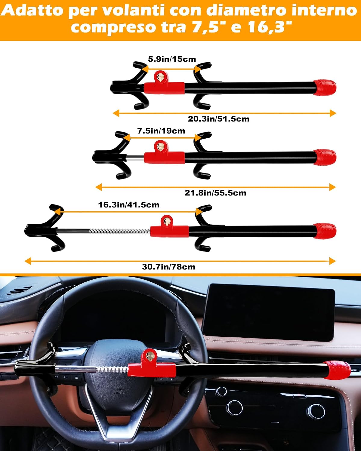 Detalle 2 de Tevlaphee Bloccasterzo 4 ganci per volante fino a 41,5 cm