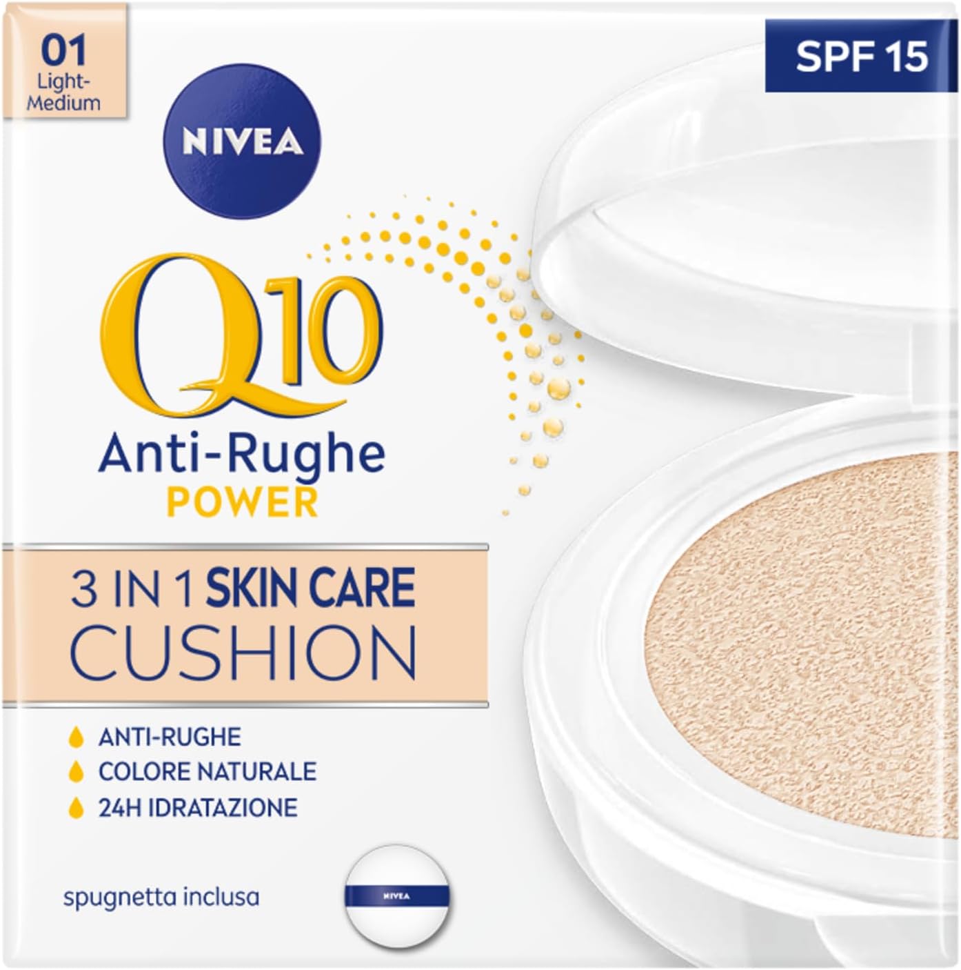 Detalle de NIVEA Q10 Plus Anti-Age fondotinta cushion 15ml 💄