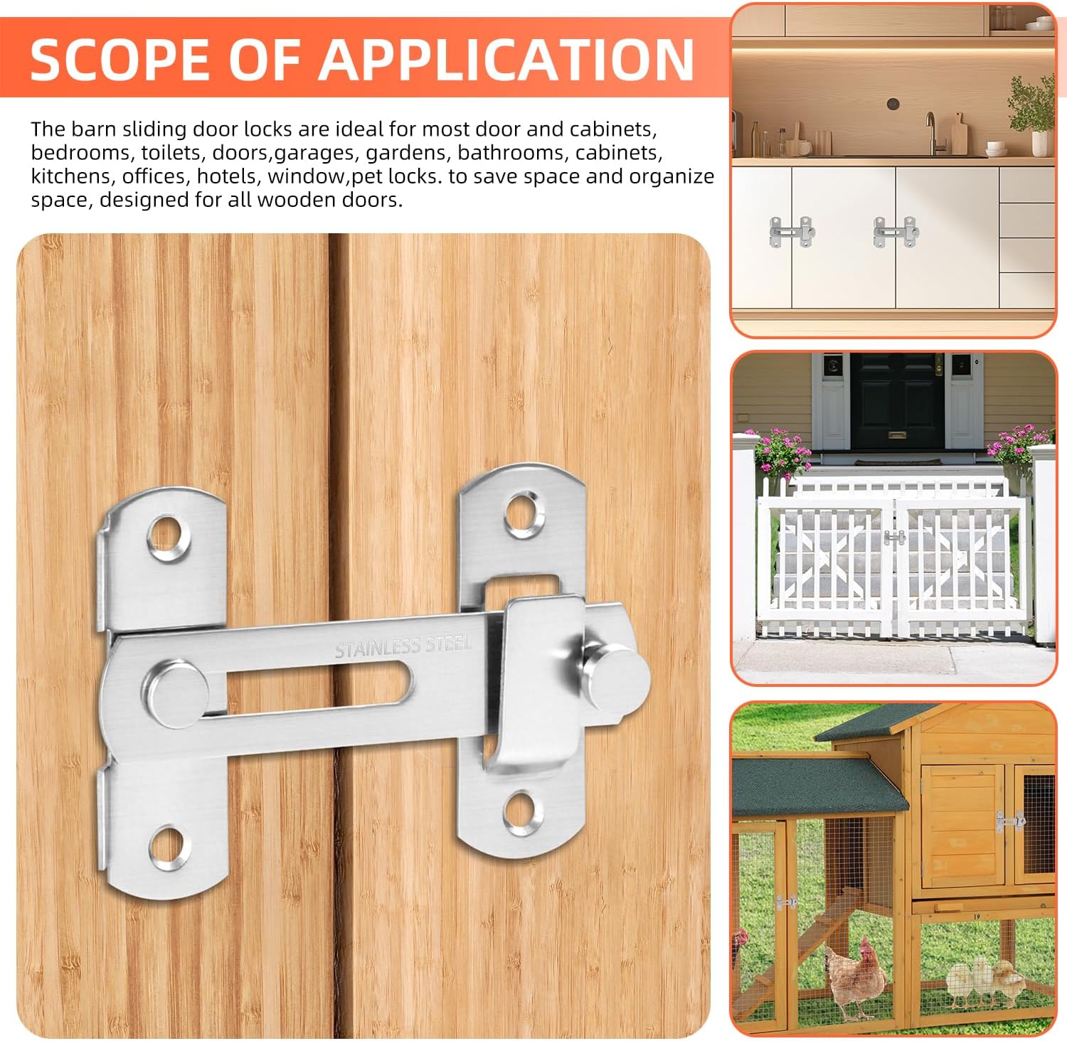 Thumbnail 5 de Croerw 4 Zoll Klappbarer Schiebetürriegel Silber