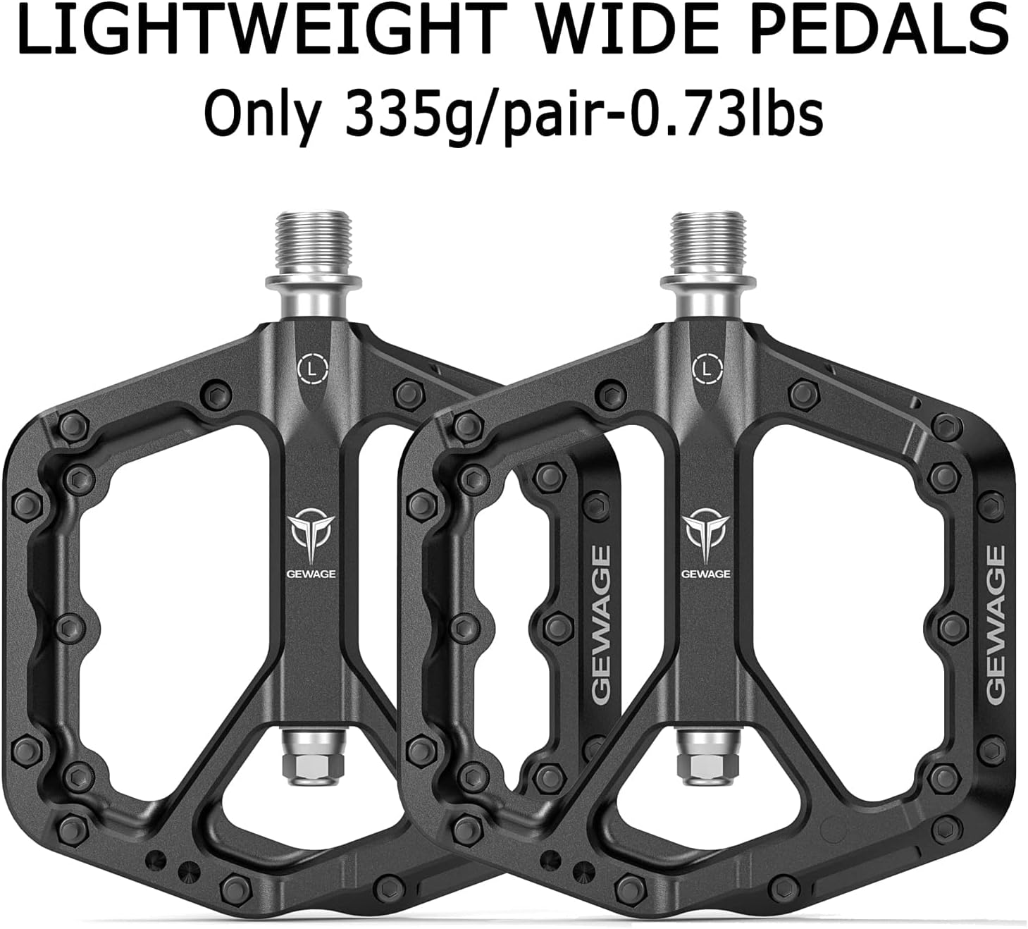 Thumbnail 4 de GEWAGE Pédales VTT 9/16" en nylon composite et acier CR-MO – plates antidérapantes