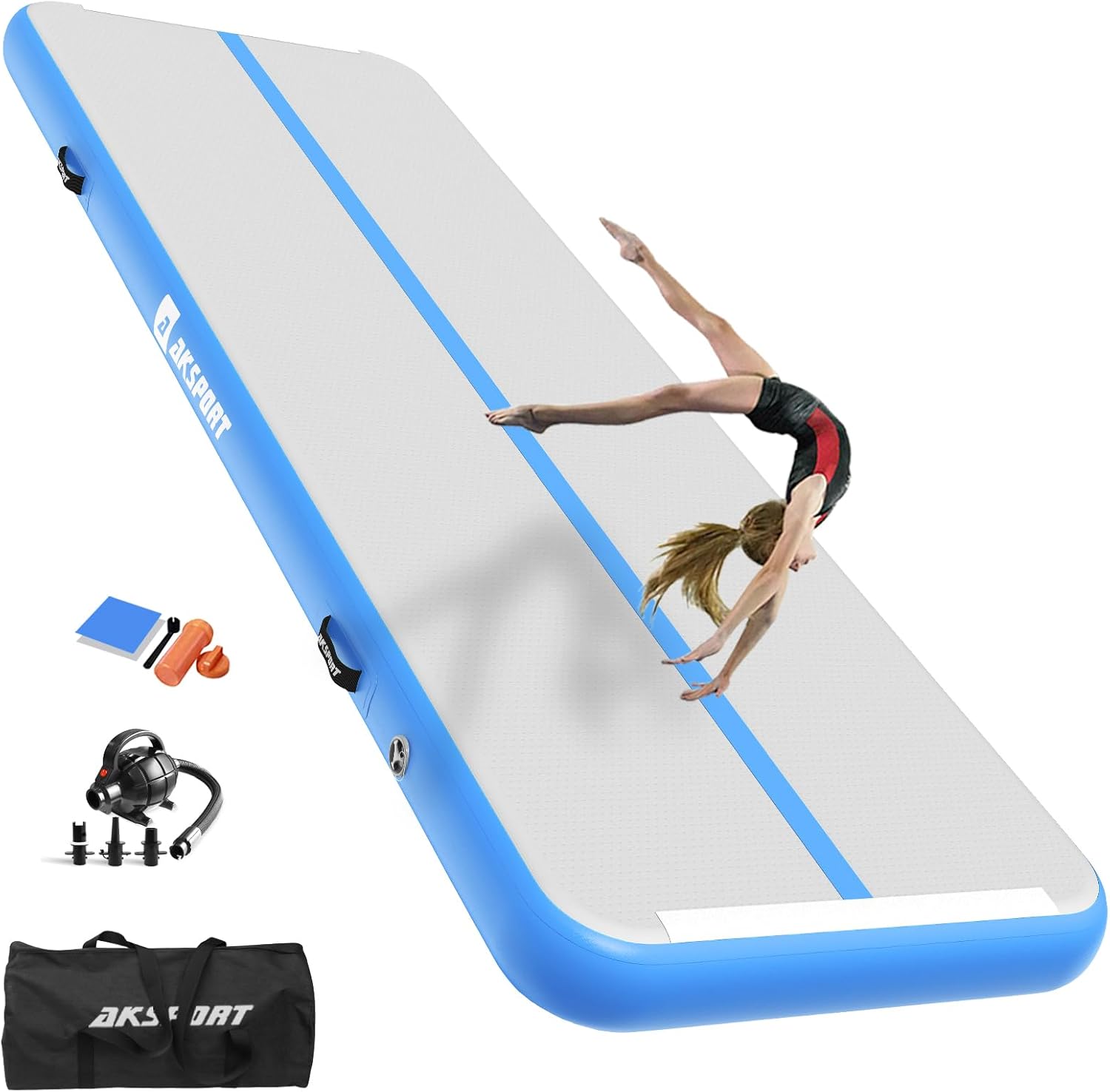 Thumbnail 6 de AKSPORT Gymnastics Air Mat Inflatable Tumble Track with Air Pump (Connectable Floor Mat for Home, Gym, Training)
