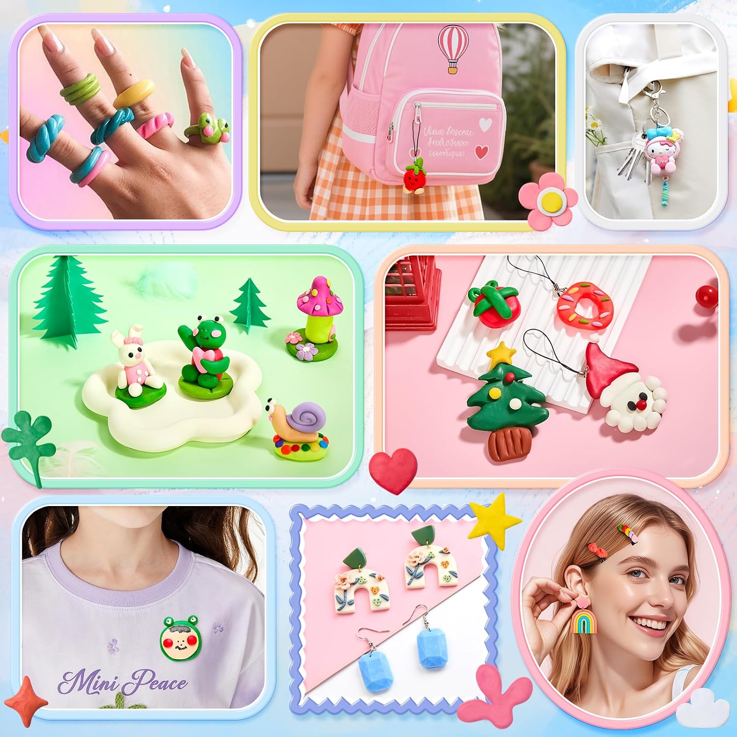 Thumbnail 6 de Bridokit 54 Stück Knete Kit – Polymer Clay Set mit 19 Modellierwerkzeugen und 2 Formen für Ohrringe, Haarspangen & mehr