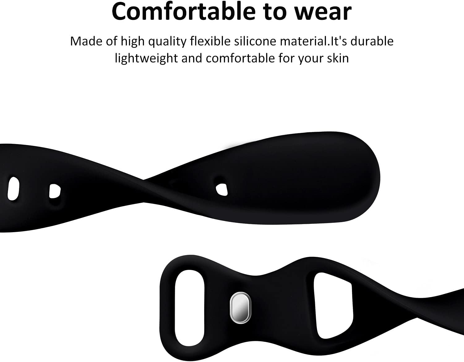 Detalle 2 de Thin Slim Band Compatible with Apple Watch 45mm, silicone strap