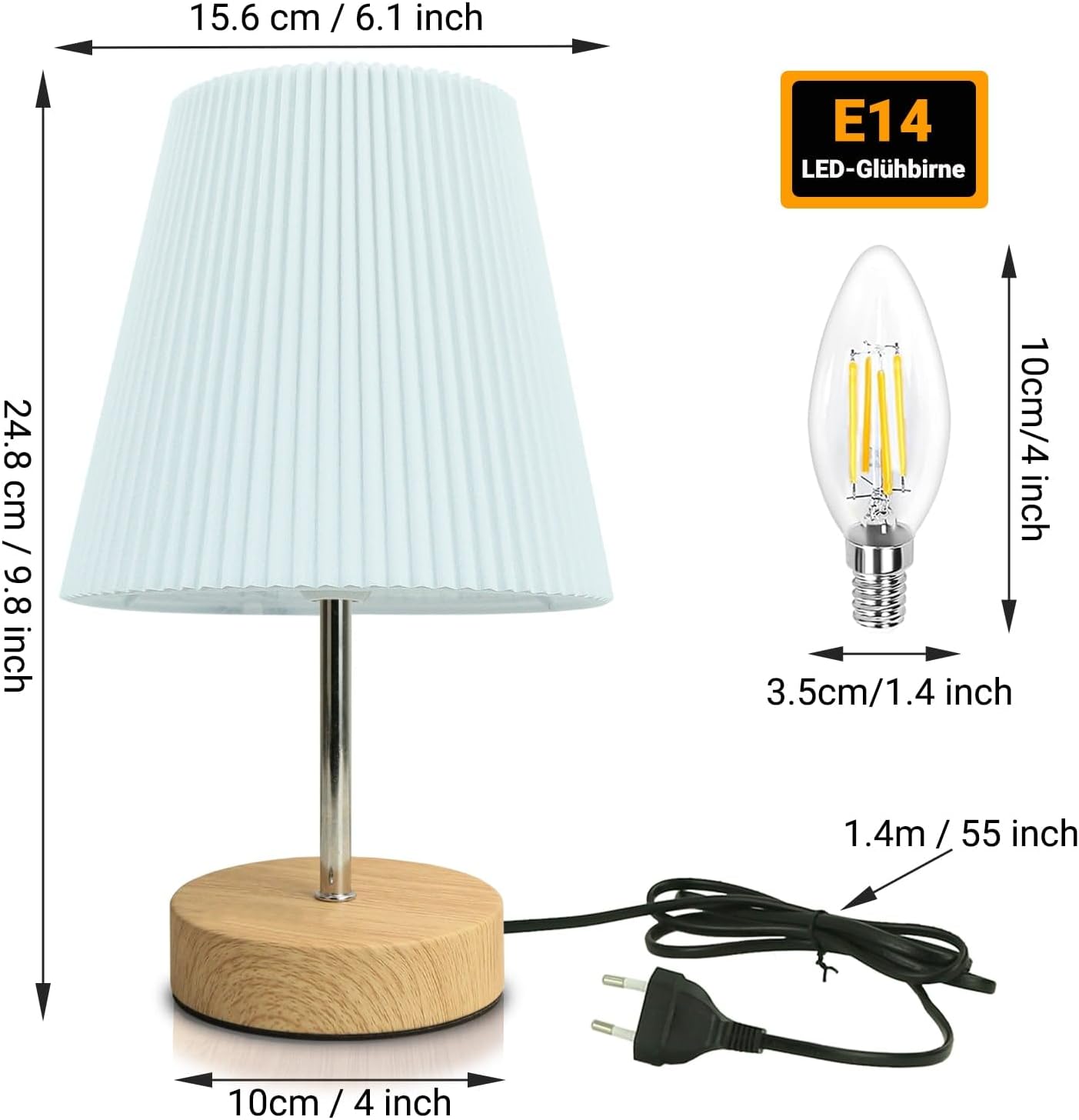 Thumbnail 6 de HSLighting Nachttischlampe Touch dimmbar 2700K