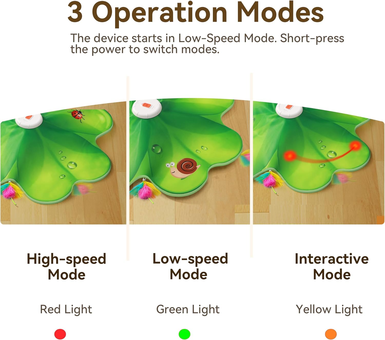 Detalle de FEELNEEDY FN-P20 Interactive Cat Toy with Moving Feathers and LED Red Dot