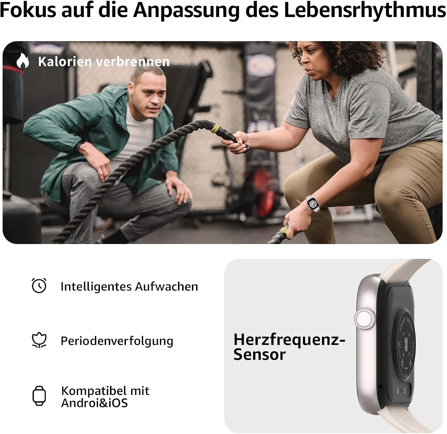Thumbnail 4 de AcclaFit Smartwatch Damen Herren (1,85" HD Touch) mit Telefonfunktion, 140+ Sportmodi & IP68