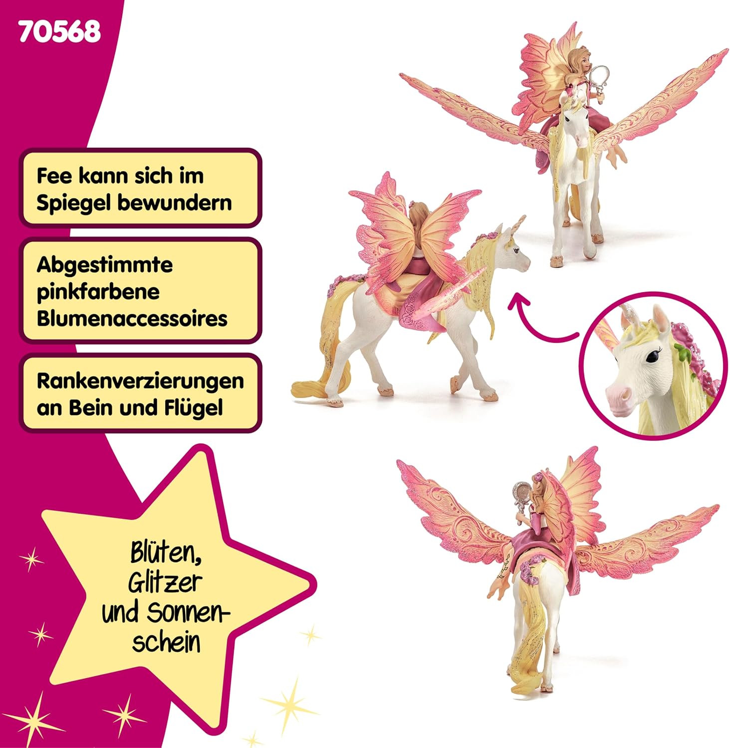 Detalle de Schleich Feya Pegasus-Einhorn Spielfigur ab 5 Jahren 🦄