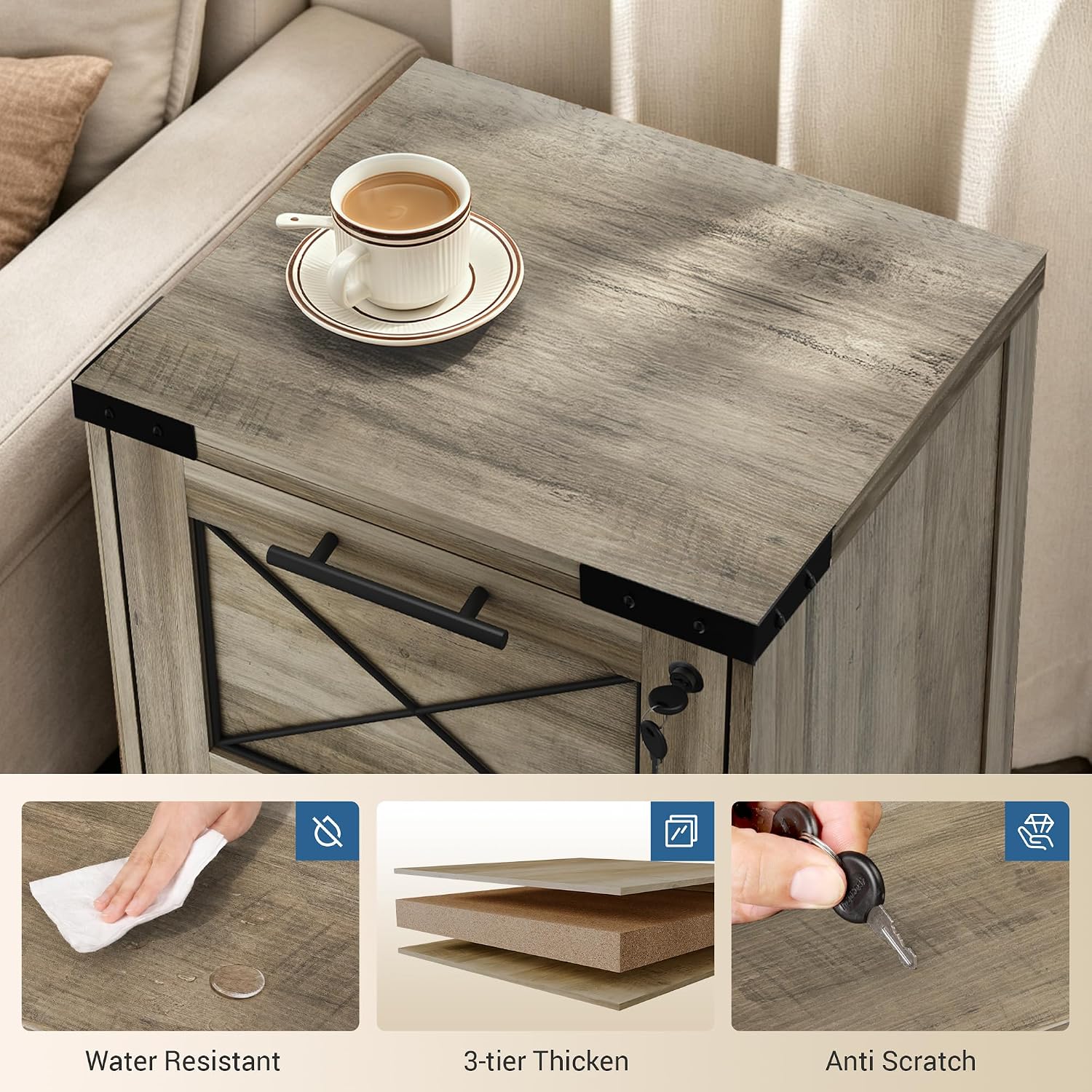 Thumbnail 5 de DEVAISE Rolling File Cabinet with 2 Drawers