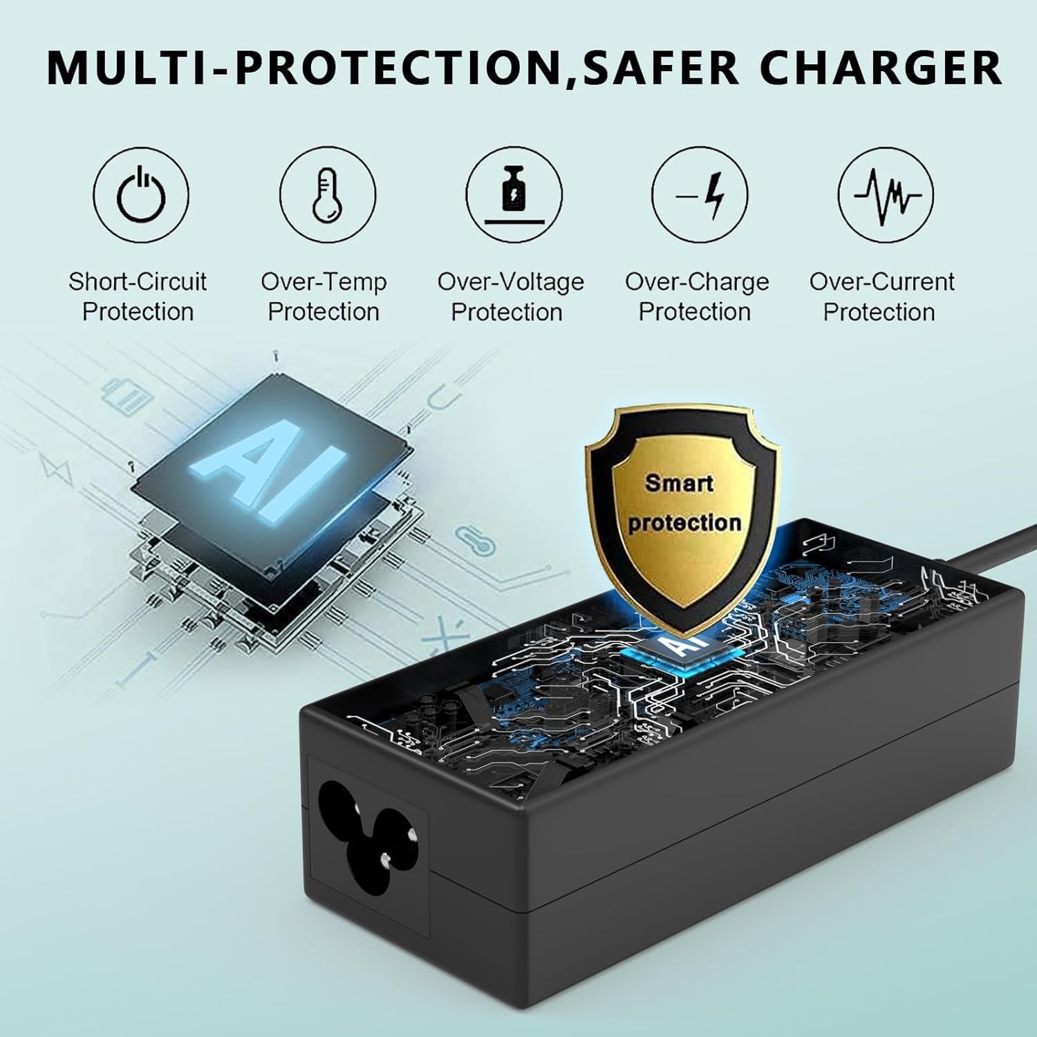 Detalle de MAXPOR 45W Laptop Charger for HP and More – 19.5V 2.31A, 4.5mm x 3.0mm Blue Tip